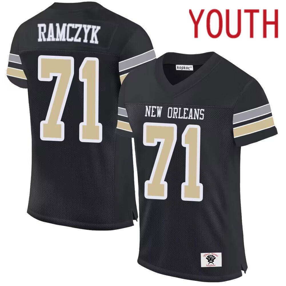 Youth  New York Giants #71 Ramczyk black 2024 Nike Limited NFL throwback Jersey